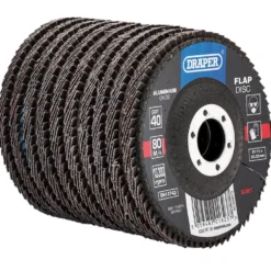 Aluminium Oxide Flap Discs, 115 x 22.23mm, 40 Grit (Pack of 10)