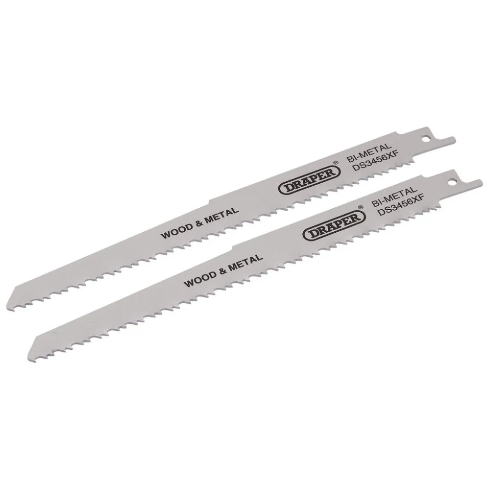 Bi-metal Reciprocating Saw Blades for Multi-Purpose Cutting, 200mm, 6-12tpi (Pack of 2)