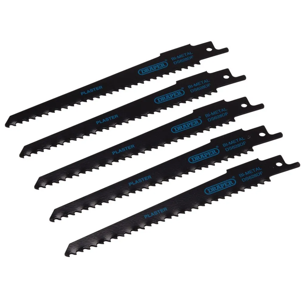 Bi-metal Reciprocating Saw Blades for Plaster Cutting, 150mm, 6tpi (Pack of 5)