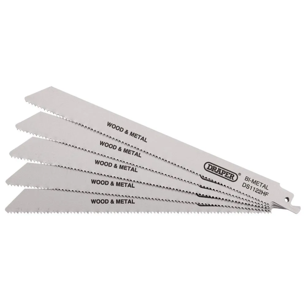 Bi-metal Reciprocating Saw Blades for Multi-Purpose Cutting, 225mm, 10tpi (Pack of 5)