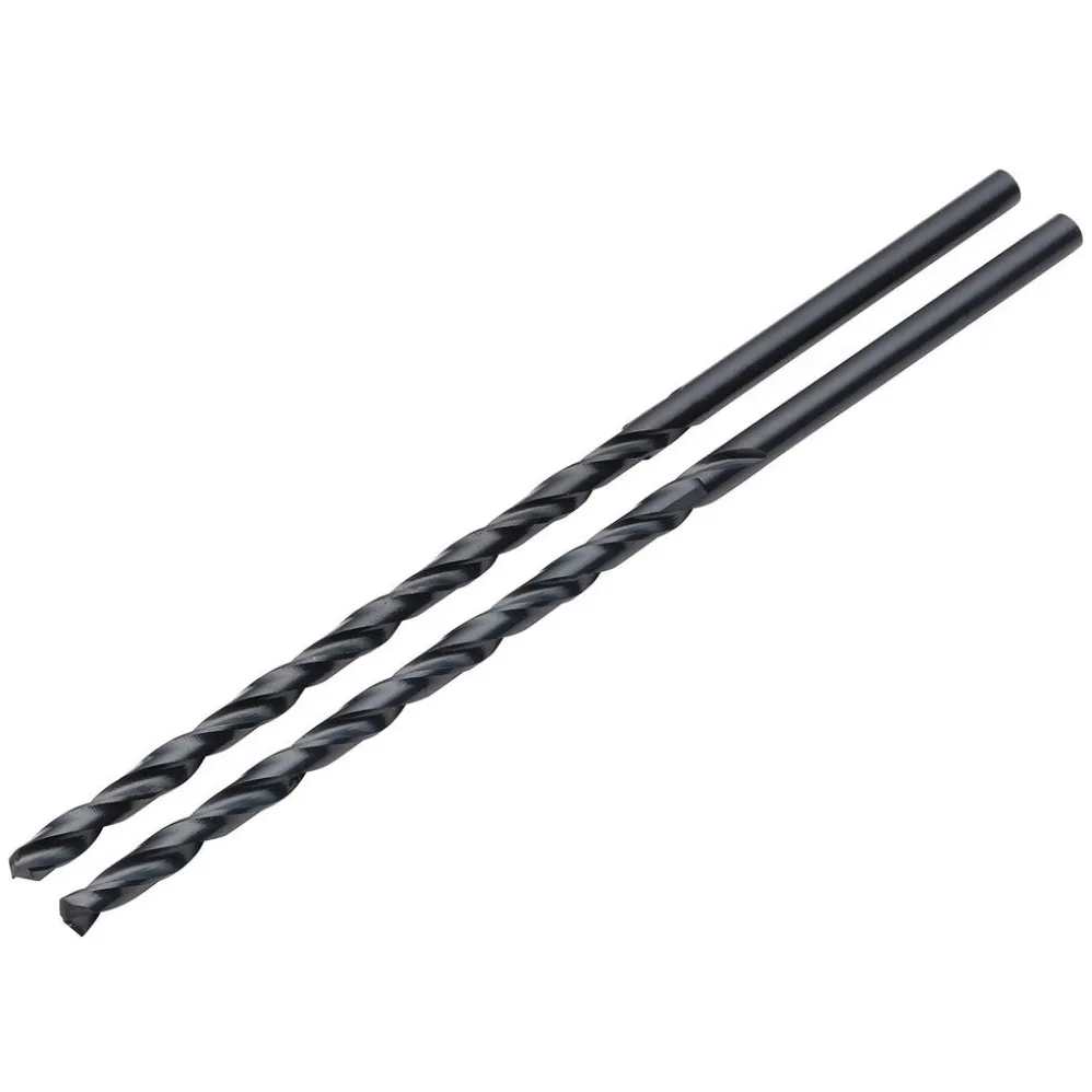 Black HSS Long Drill Bit 4 x 119mm (Pack of 2)