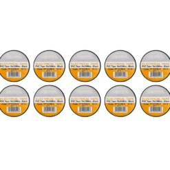Black PVC Electrical Insulation Tape, 19mm x 33m (Pack of 10)