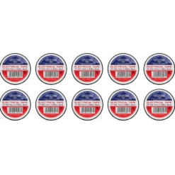 Black PVC Electrical Insulation Tape, 19mm x 20m (Pack of 10)