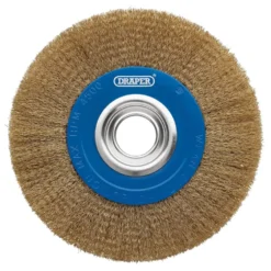 Brassed Steel Bench Grinder Wire Wheel Brush, 200 x 31.75mm