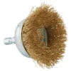 Brassed Steel Crimped Wire Cup Brush, 50mm