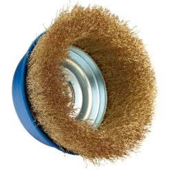 Brassed Steel Crimped Wire Cup Brush, 125mm, M14