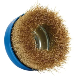 Brassed Steel Crimped Wire Cup Brush, 100mm, M14