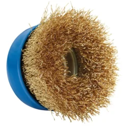 Brassed Steel Crimped Wire Cup Brush, 75mm, M14