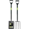 Carbon Steel Garden Fork and Spade Set, Black