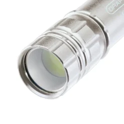 COB LED Aluminium Hand Torch, 3W, 85 Lumens, 3 x AAA Batteries Supplied