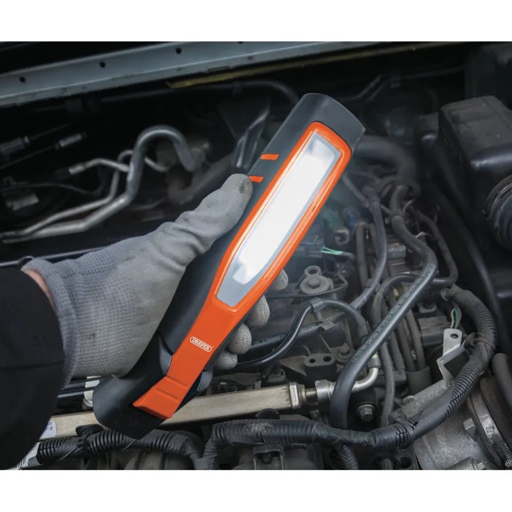 COB/SMD LED Rechargeable Inspection Lamp, 7W, 700 Lumens, Orange, 1 x USB Cable Supplied