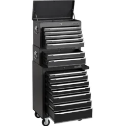 Combined Roller Cabinet, Mid Tool Chest and Tool Chest, 14 Drawers, 26