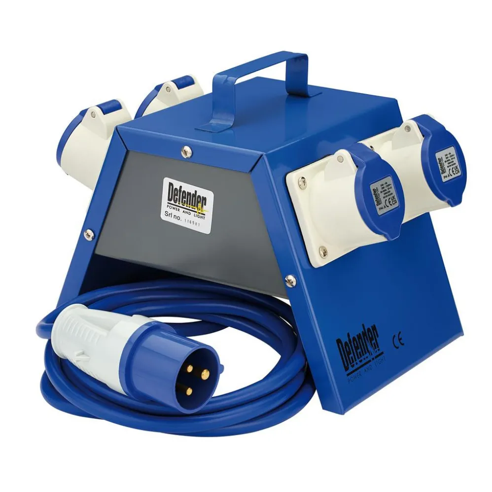 Defender E13112 230V Splitter Box, 4 x 16A