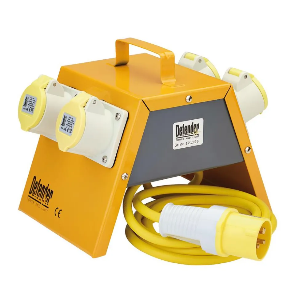 Defender E13104 110V Splitter Box, 4 x 16A