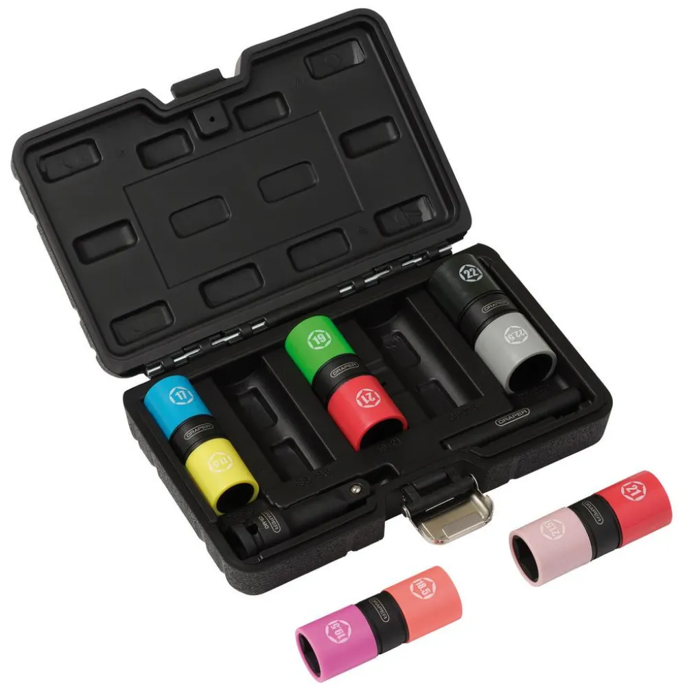 Double Ended Wheel Nut Socket Set, 1/2" Sq. Dr. (7 Piece)