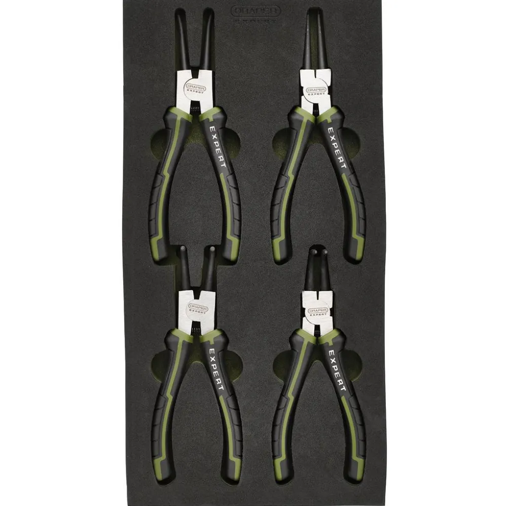 Draper Expert Circlip Pliers Set in EVA Foam Tray, 180mm (4 Piece)