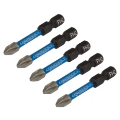 Draper Expert Cross Slot/PH Type Impact Screwdriver Bits, No.2 x 50mm, 1/4" Hex (Pack of 5)