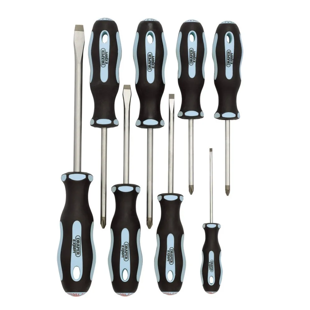 Draper Expert Heavy Duty Soft Grip Screwdriver Set (8 Piece)