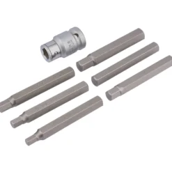 Draper Expert Hexagon Bit Set and Holder, 1/2" Sq. Dr., 6 - 12mm (7 Piece)