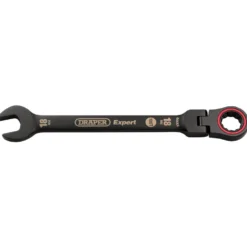 Draper Expert HI-TORQ® Metric Flexible Head Ratchet Combination Spanner, 18mm, Black