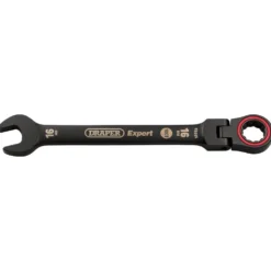Draper Expert HI-TORQ® Metric Flexible Head Ratchet Combination Spanner, 16mm, Black