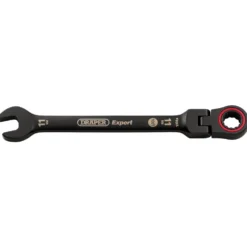 Draper Expert HI-TORQ® Metric Flexible Head Ratchet Combination Spanner, 11mm, Black