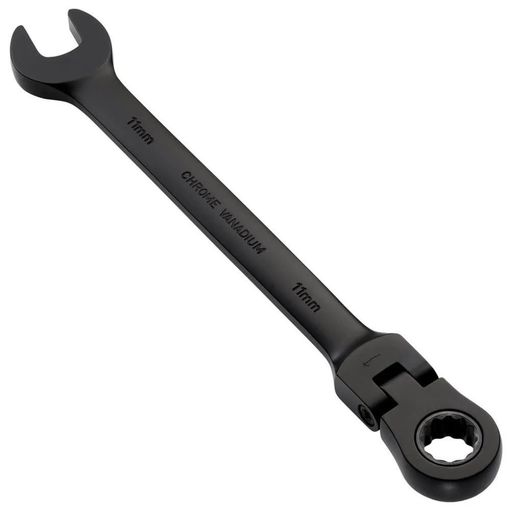 Draper Expert HI-TORQ® Metric Flexible Head Ratchet Combination Spanner, 11mm, Black