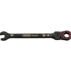 Draper Expert HI-TORQ® Metric Flexible Head Ratchet Combination Spanner, 10mm, Black