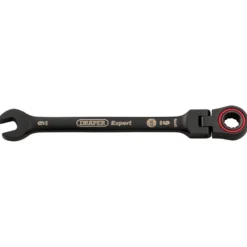 Draper Expert HI-TORQ® Metric Flexible Head Ratchet Combination Spanner, 9mm, Black