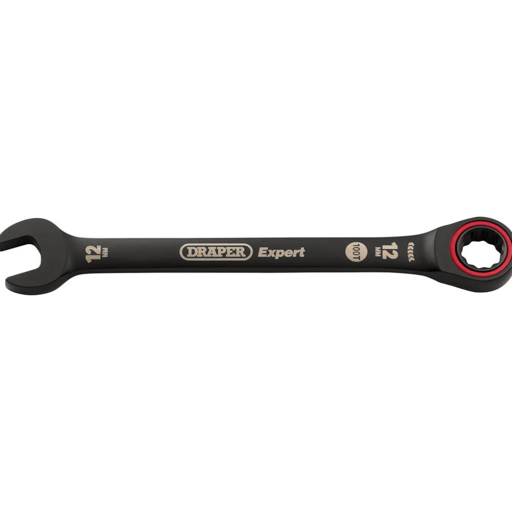 Draper Expert HI-TORQ® Metric Ratchet Combination Spanner, 12mm, Black