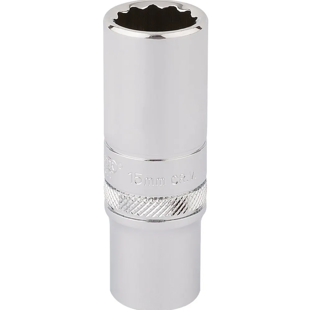 Draper Expert HI-TORQ® 12 Point Deep Socket, 3/8" Sq. Dr., 15mm