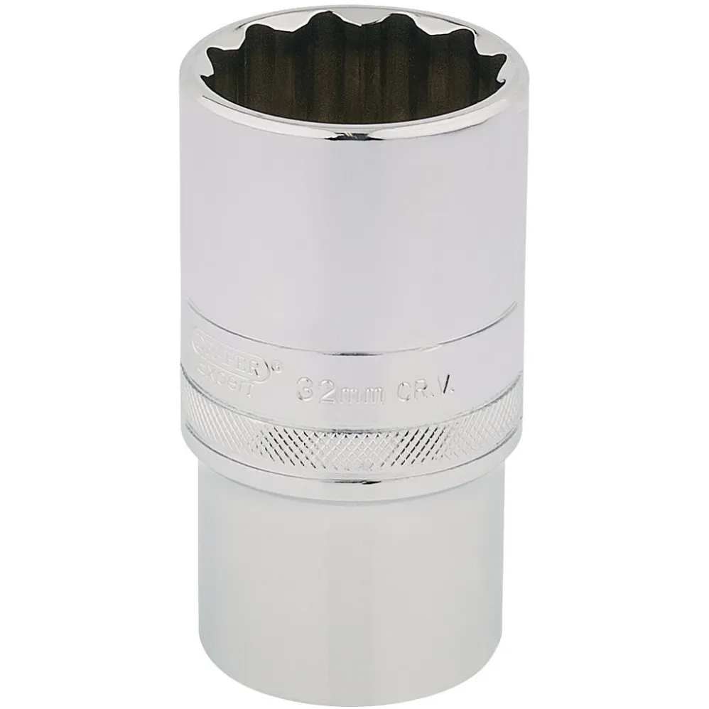 Draper Expert HI-TORQ® 12 Point Deep Socket, 1/2" Sq. Dr., 32mm