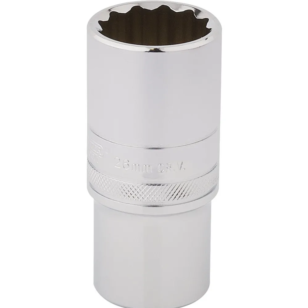 Draper Expert HI-TORQ® 12 Point Deep Socket, 1/2" Sq. Dr., 26mm