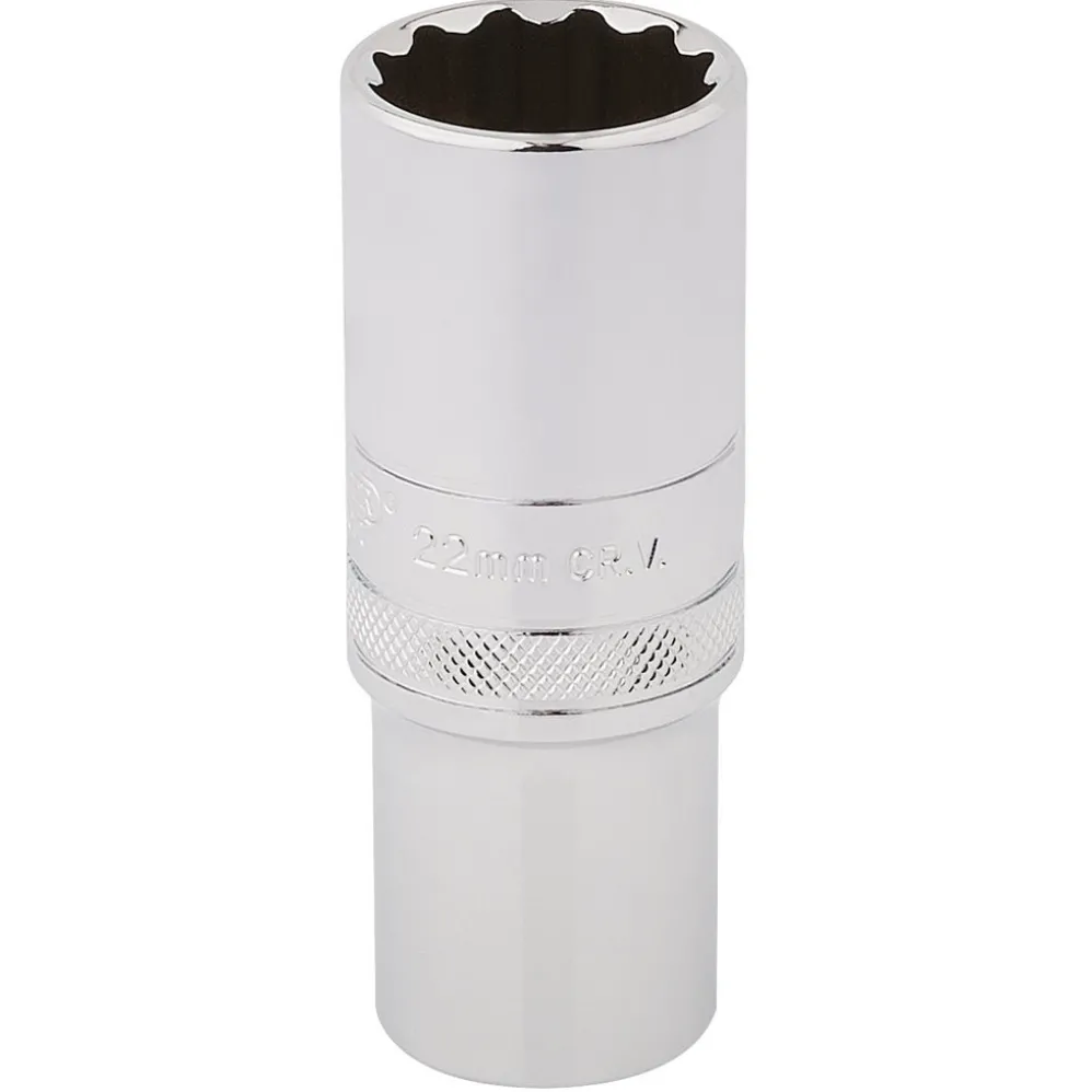 Draper Expert HI-TORQ® 12 Point Deep Socket, 1/2" Sq. Dr., 22mm