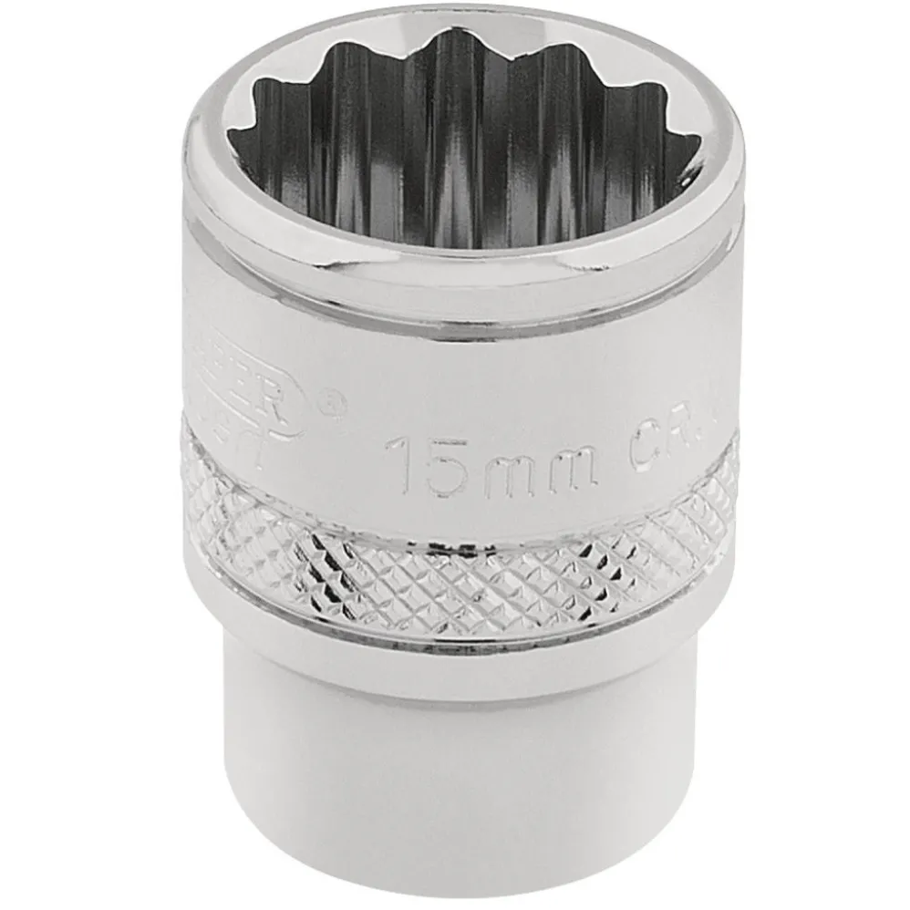 Draper Expert HI-TORQ® 12 Point Socket, 3/8" Sq. Dr., 15mm