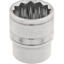 Draper Expert HI-TORQ® 12 Point Socket, 3/8" Sq. Dr., 19mm