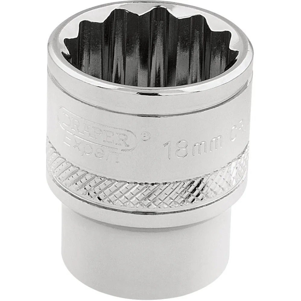 Draper Expert HI-TORQ® 12 Point Socket, 3/8" Sq. Dr., 18mm