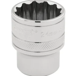 Draper Expert HI-TORQ® 12 Point Socket, 1/2" Sq. Dr., 24mm