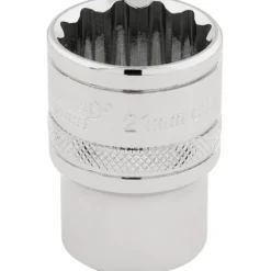 Draper Expert HI-TORQ® 12 Point Socket, 1/2" Sq. Dr., 21mm