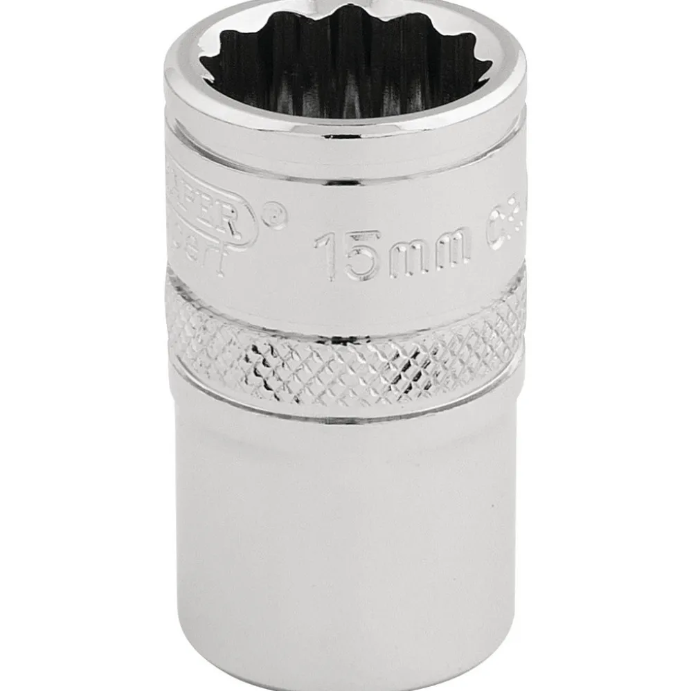 Draper Expert HI-TORQ® 12 Point Socket, 1/2" Sq. Dr., 15mm