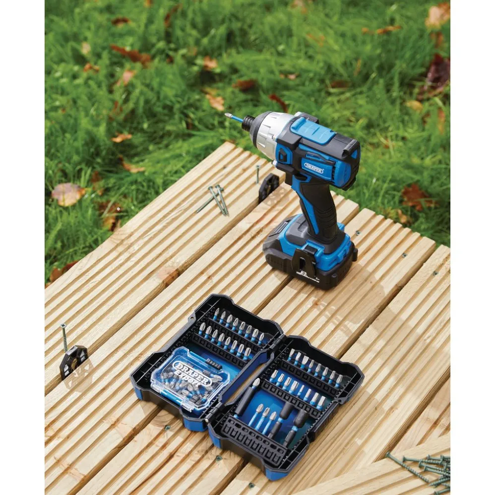 Draper Expert Impact Screwdriver Bit Set, 1/4" Hex (65 Piece)