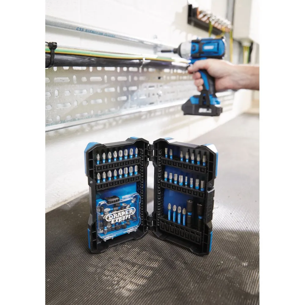 Draper Expert Impact Screwdriver Bit Set, 1/4" Hex (65 Piece)