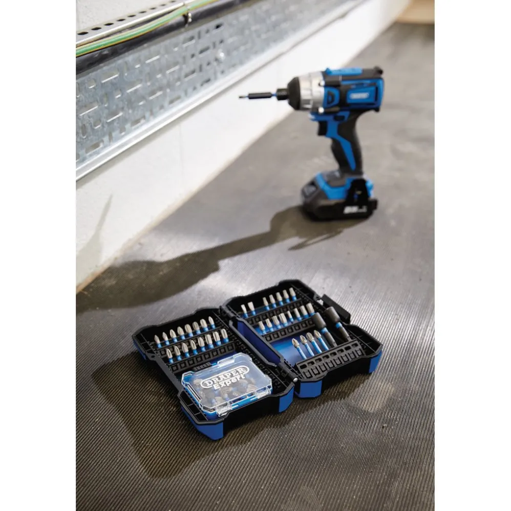 Draper Expert Impact Screwdriver Bit Set, 1/4" Hex (65 Piece)