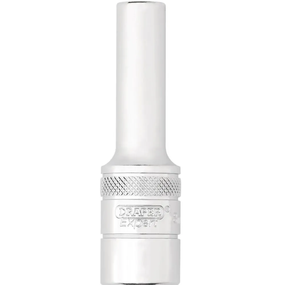 Draper Expert Metric Deep Socket, 1/2" Sq. Dr.,Polished Chrome, 8mm