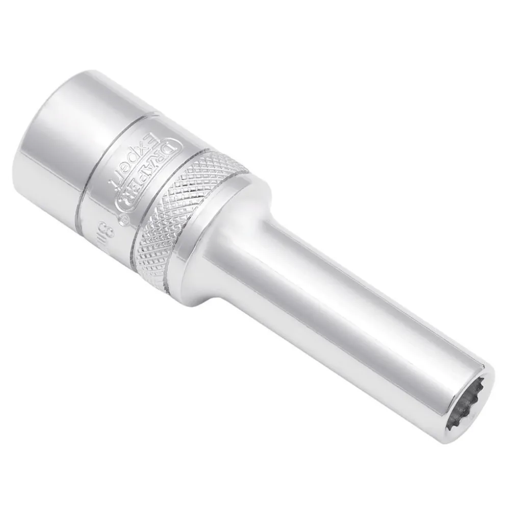 Draper Expert Metric Deep Socket, 1/2" Sq. Dr.,Polished Chrome, 8mm