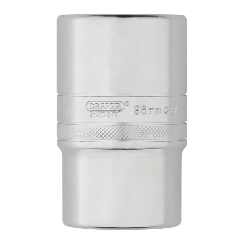Draper Expert Metric Deep Socket, 1/2" Sq. Dr., Micro Satin Chrome, 36mm