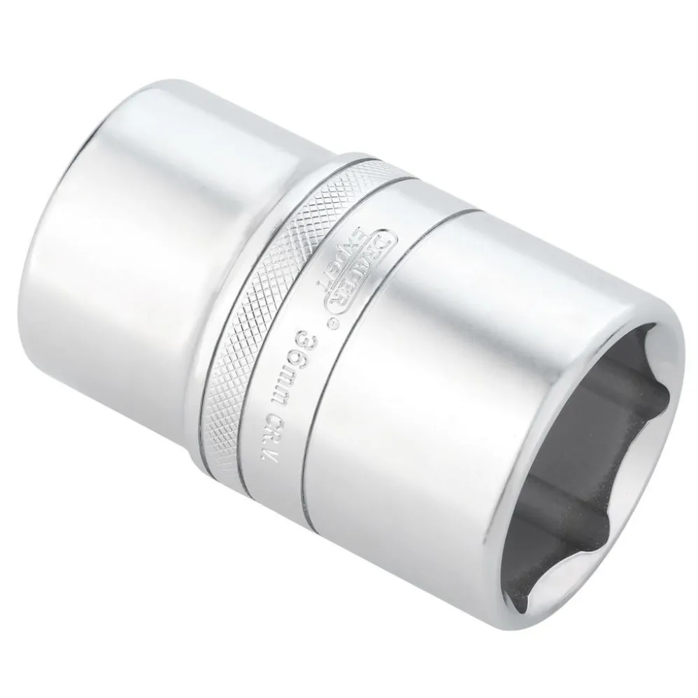Draper Expert Metric Deep Socket, 1/2" Sq. Dr., Micro Satin Chrome, 36mm