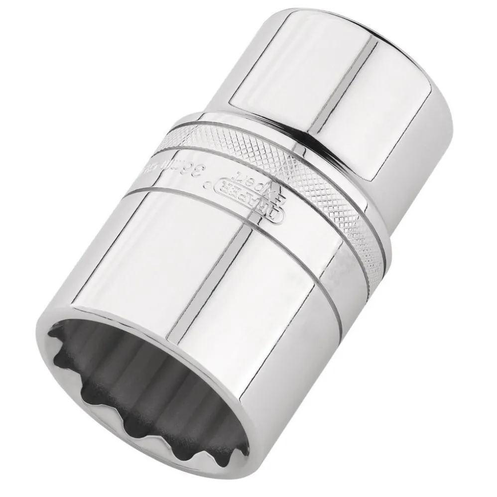 Draper Expert Metric Deep Socket, 1/2" Sq. Dr., Polished Chrome, 36mm
