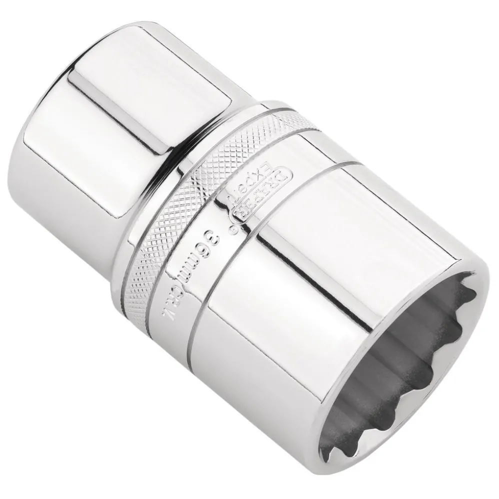 Draper Expert Metric Deep Socket, 1/2" Sq. Dr., Polished Chrome, 36mm