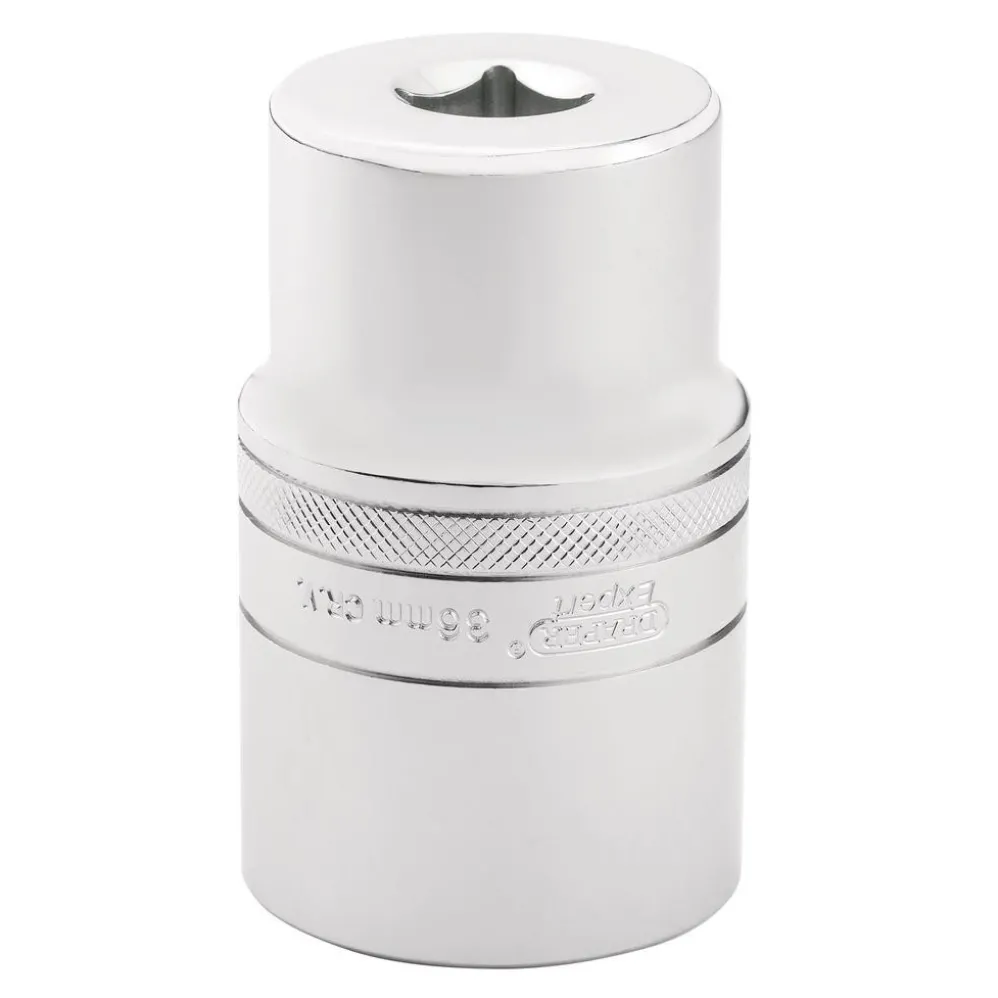 Draper Expert Metric Deep Socket, 1/2" Sq. Dr., Polished Chrome, 36mm